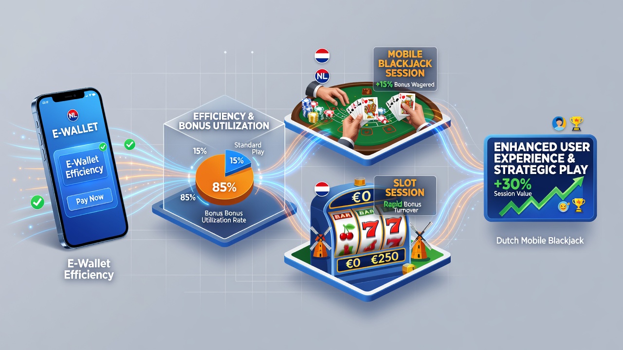 Mobiele blackjack en slot interface met e-wallet betalingen